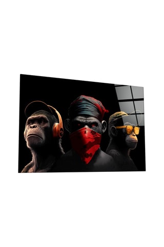 Tableau en verre trempé 3 Wise Monkeys 