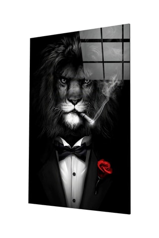 Tableau en verre trempé Lion as a Gentleman 
