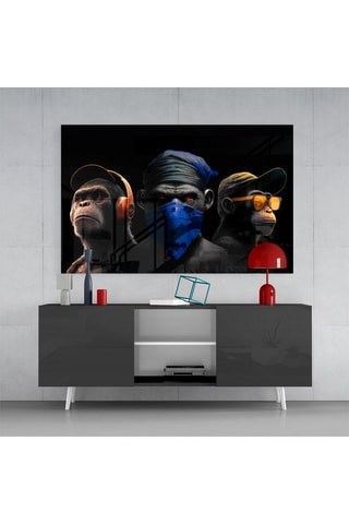 Tableau en verre trempé 3 Wise Monkeys 