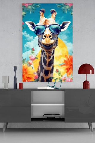 Tableau en verre trempée Girafe cool