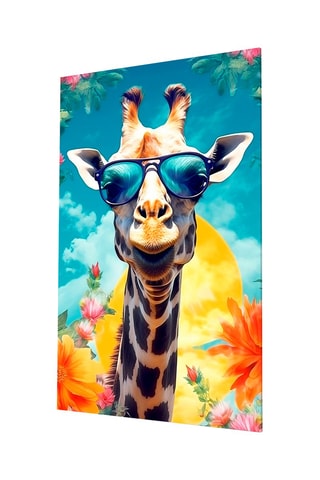 Tableau en verre trempée Girafe cool