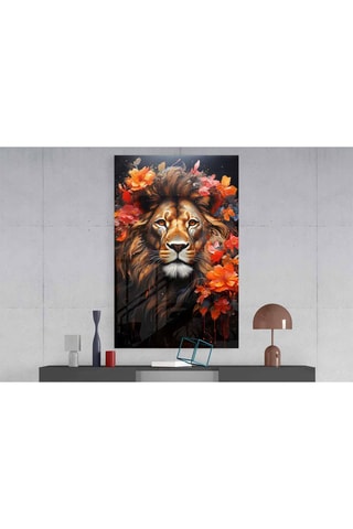 Tableau en verre trempé Lion