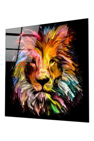 Tableau en verre trempé Lion Jaune