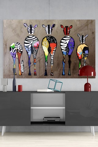 Tableau en verre trempé Colorful Zebras 