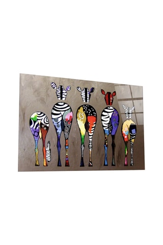 Tableau en verre trempé Colorful Zebras 