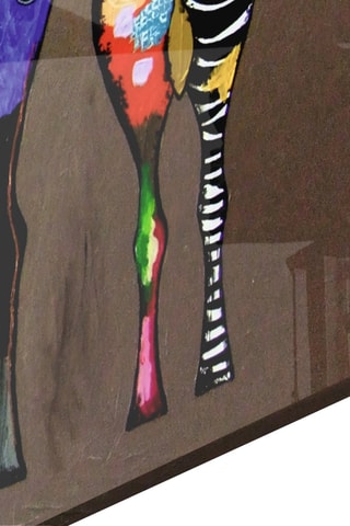Tableau en verre trempé Colorful Zebras 