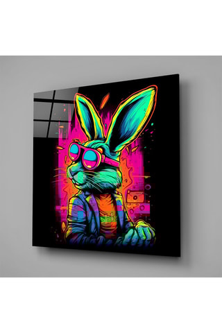 Tableau en verre trempé Retro Rabbit