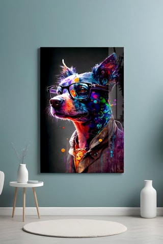 Tableau en verre trempé Dog Vogue