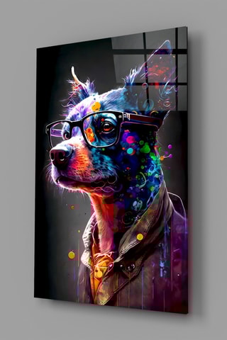 Tableau en verre trempé Dog Vogue