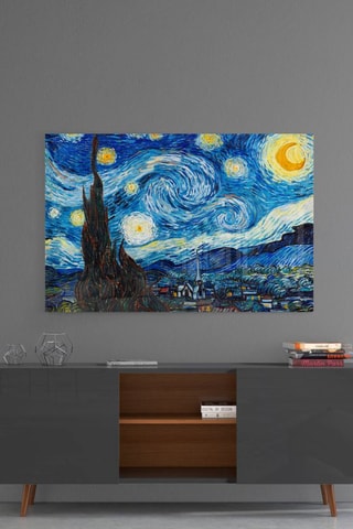Tableau en verre trempé "La nuit étoilée" - Van Gogh - Reproduction