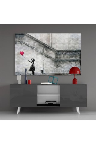 Tableau en verre trempé "la Petite Fille au ballon" - Banksy - Reproduction