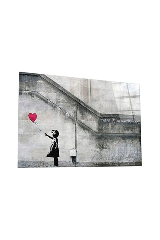 Tableau en verre trempé "la Petite Fille au ballon" - Banksy - Reproduction