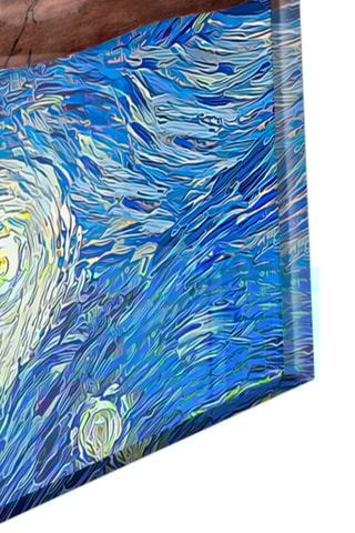 Tableau en verre trempé "La création d'Adam" et "La Nuit étoilée" - Michel-Ange et Van Gogh - Reproductions