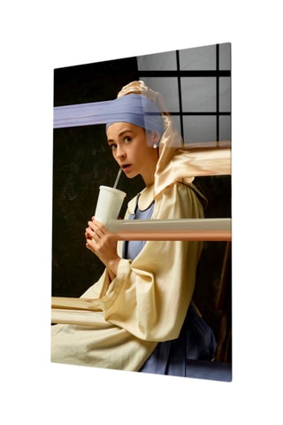 Tableau en verre trempé "La Jeune Fille à la perle" - Vermeer - Reproduction