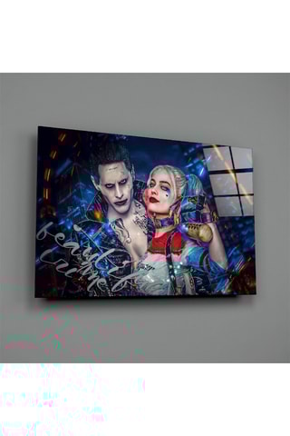Tableau en verre trempé Harley Quinn et Joker DC Comics