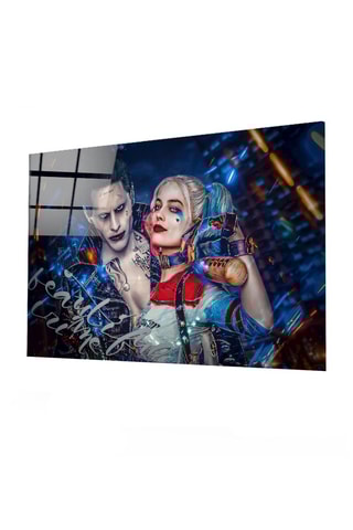 Tableau en verre trempé Harley Quinn et Joker DC Comics