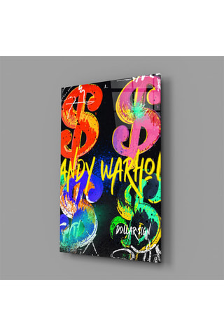 Tableau en verre trempé Andy Warhol and Dollar
