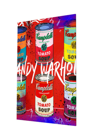 Tableau en verre trempé Andy Warhol and Cans