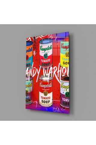 Tableau en verre trempé Andy Warhol and Cans