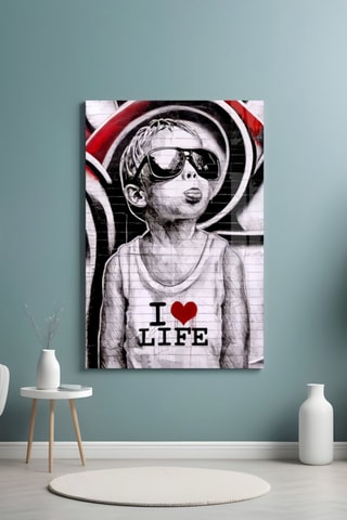 Tableau en verre trempé I Love Life