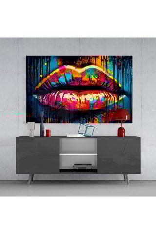 Tableau en verre trempé Lips 
