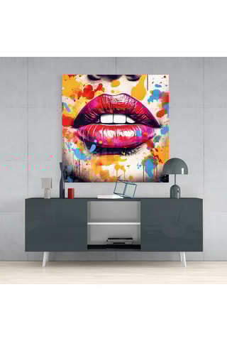 Tableau en verre trempé Retro Lip