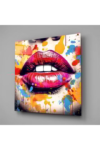 Tableau en verre trempé Retro Lip