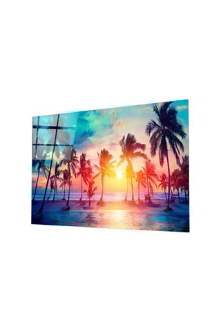 Tableau en verre trempé Sunset and Palms 