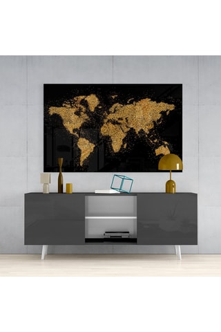 Tableau en verre trempé World Map 
