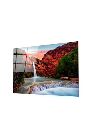 Tableau en verre trempé Vue d'une cascade d'eau