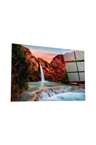 Tableau en verre trempé Vue d'une cascade d'eau