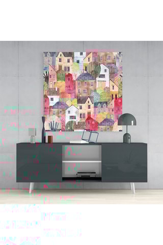 Tableau en verre trempé Maisons Mignonnes