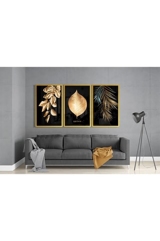 3 tableaux en verre trempé Golden