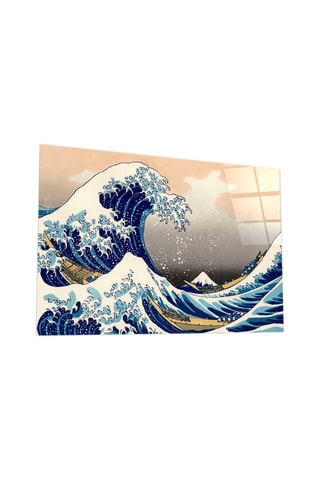 Tableau en verre trempé "La Grande Vague de Kanagawa" - Hokusai - Reproduction