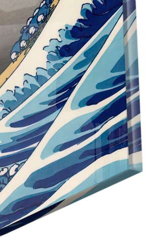Tableau en verre trempé "La Grande Vague de Kanagawa" - Hokusai - Reproduction