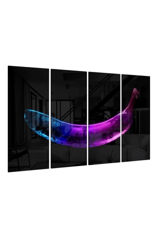 Quadriptyque en verre trempé Banana