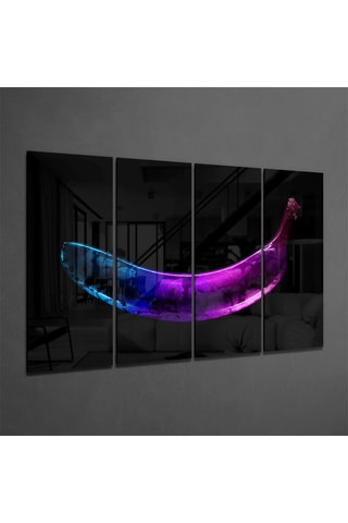 Quadriptyque en verre trempé Banana