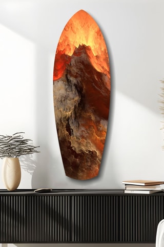 Décoration murale en verre trempé Lava - Jaune et rouge