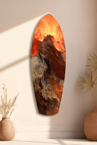 Décoration murale en verre trempé Lava - Jaune et rouge