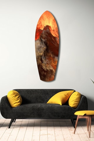 Décoration murale en verre trempé Lava - Jaune et rouge
