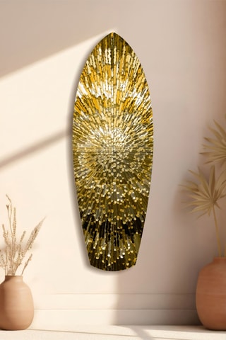 Décoration murale en verre trempé Golden Helix - Jaune