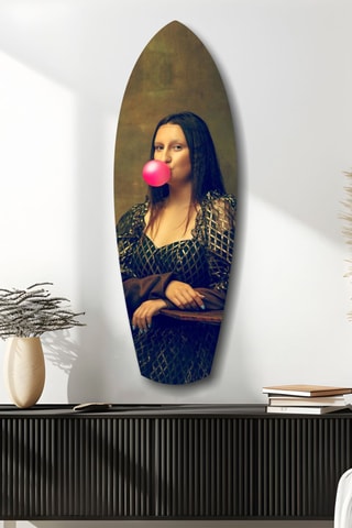 Décoration murale en verre trempé Contemporary Mona - Beige et noir