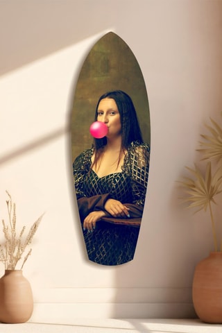 Décoration murale en verre trempé Contemporary Mona - Beige et noir
