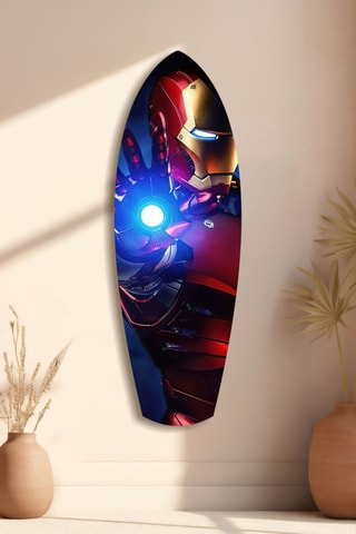 Décoration murale en verre trempé Iron Man Avengers Marvel - Rouge et noir