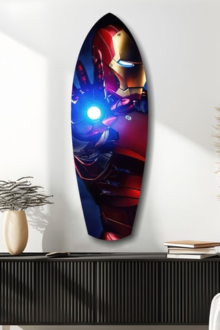 Décoration murale en verre trempé Iron Man Avengers Marvel - Rouge et noir
