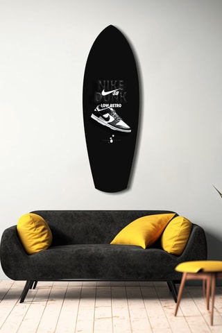 Décoration murale en verre trempé Sneakers - Noir et blanc