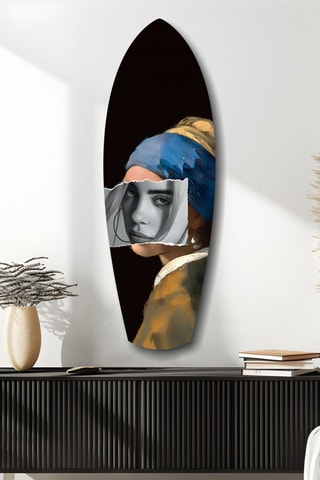 Décoration murale en verre trempé Contemporary Girl - Bleu canard