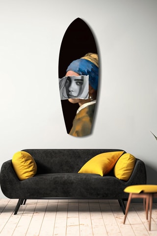 Décoration murale en verre trempé Contemporary Girl - Bleu canard