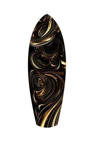 Décoration murale en verre trempé Golden Swirls - Noir