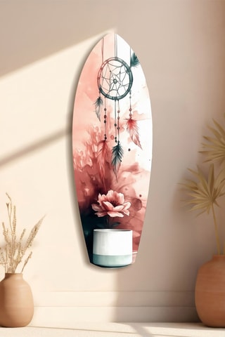 Décoration murale en verre trempé Dreamcatcher - Rose poudré